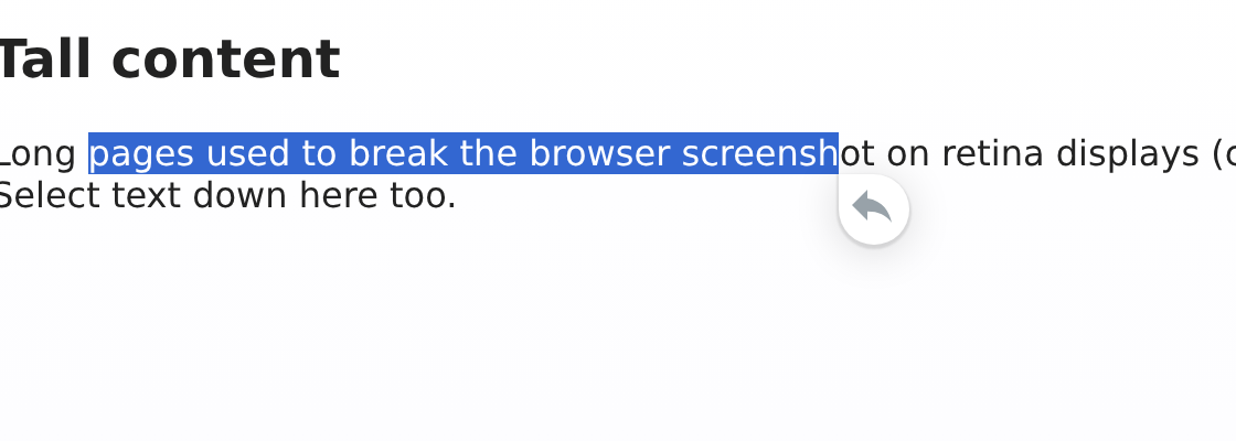 Text selection button next to the selected words