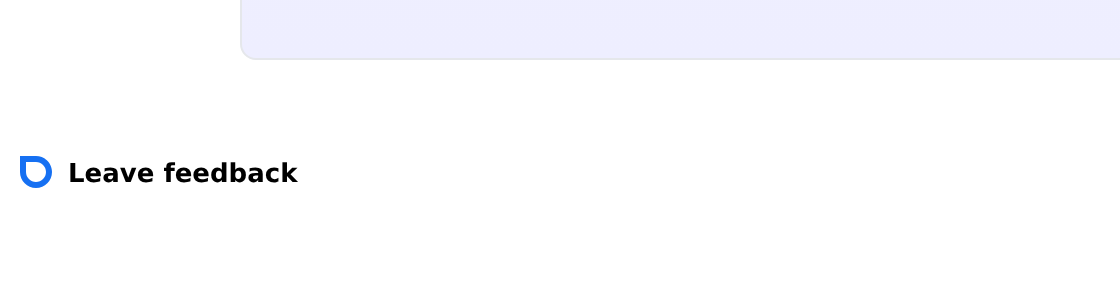 Inline “Leave feedback” link
