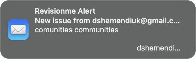 Email notification about a new issue