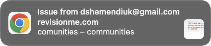 Browser push notification about a new issue